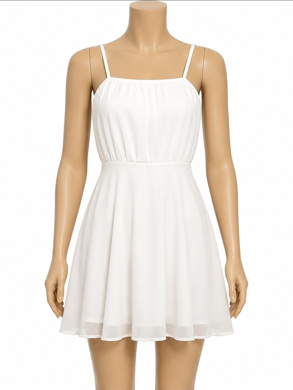 As U Wish White Spaghetti Strap Midi Dress